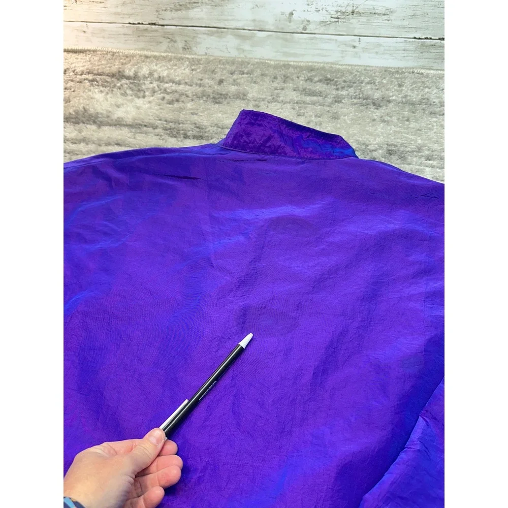 90s Surf Style Windbreaker USA OS Purple La Jolla California 1/4 Zip Retro